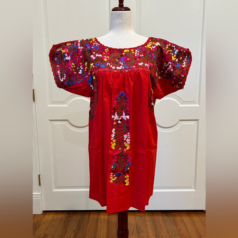 Hand Made Embroidered San Antonino Blouse, Mexican top, S/M/L.